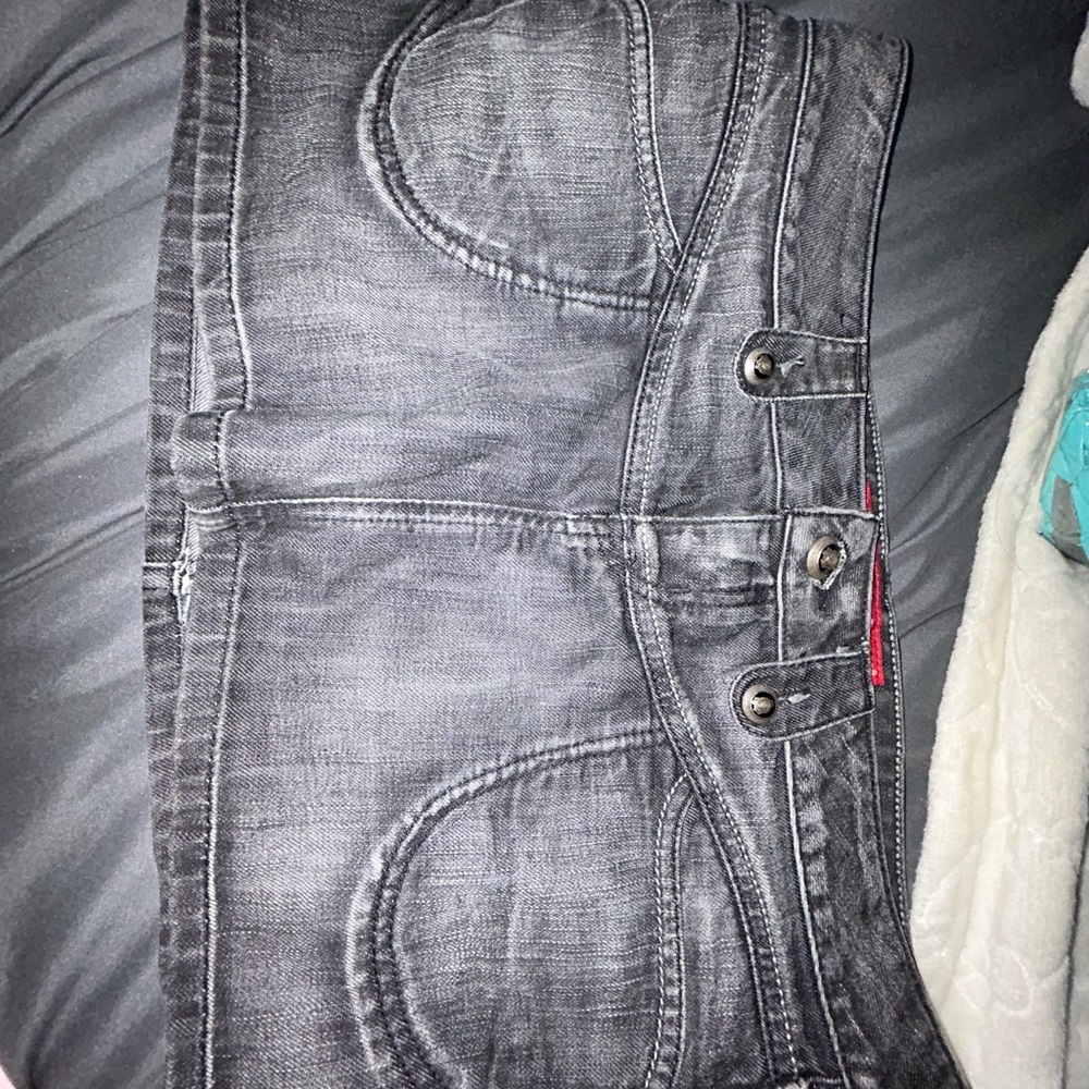 Guess Gray Denim Mini Skirt
